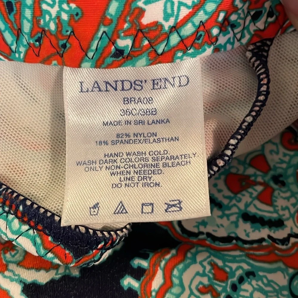 LANDS’ END SIZE 8 Paisley Two Piece Swimsuit - Picture 5 of 7
